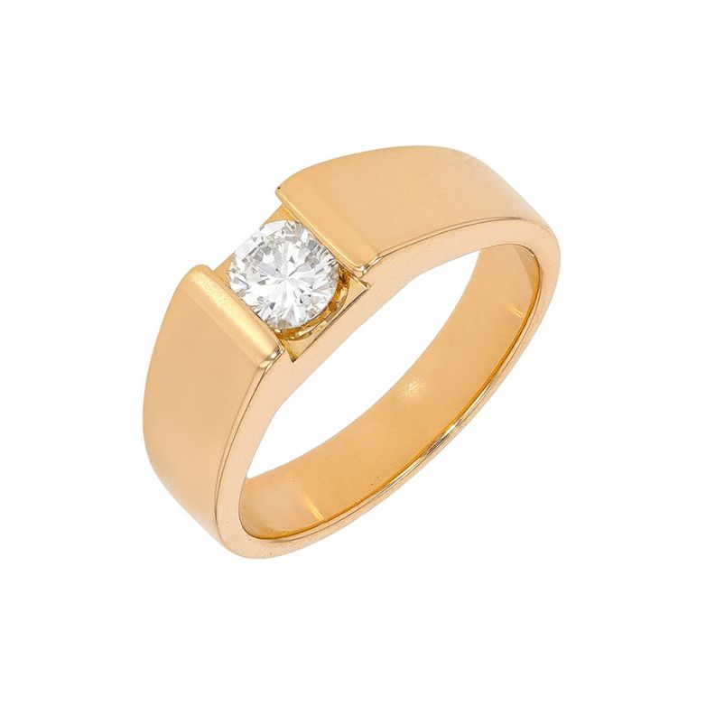 Solitaire diamant 0.38 carat or jaune 7.95g Comme neuf -  reconditionné disponible sur Gemme Les Bijoux
